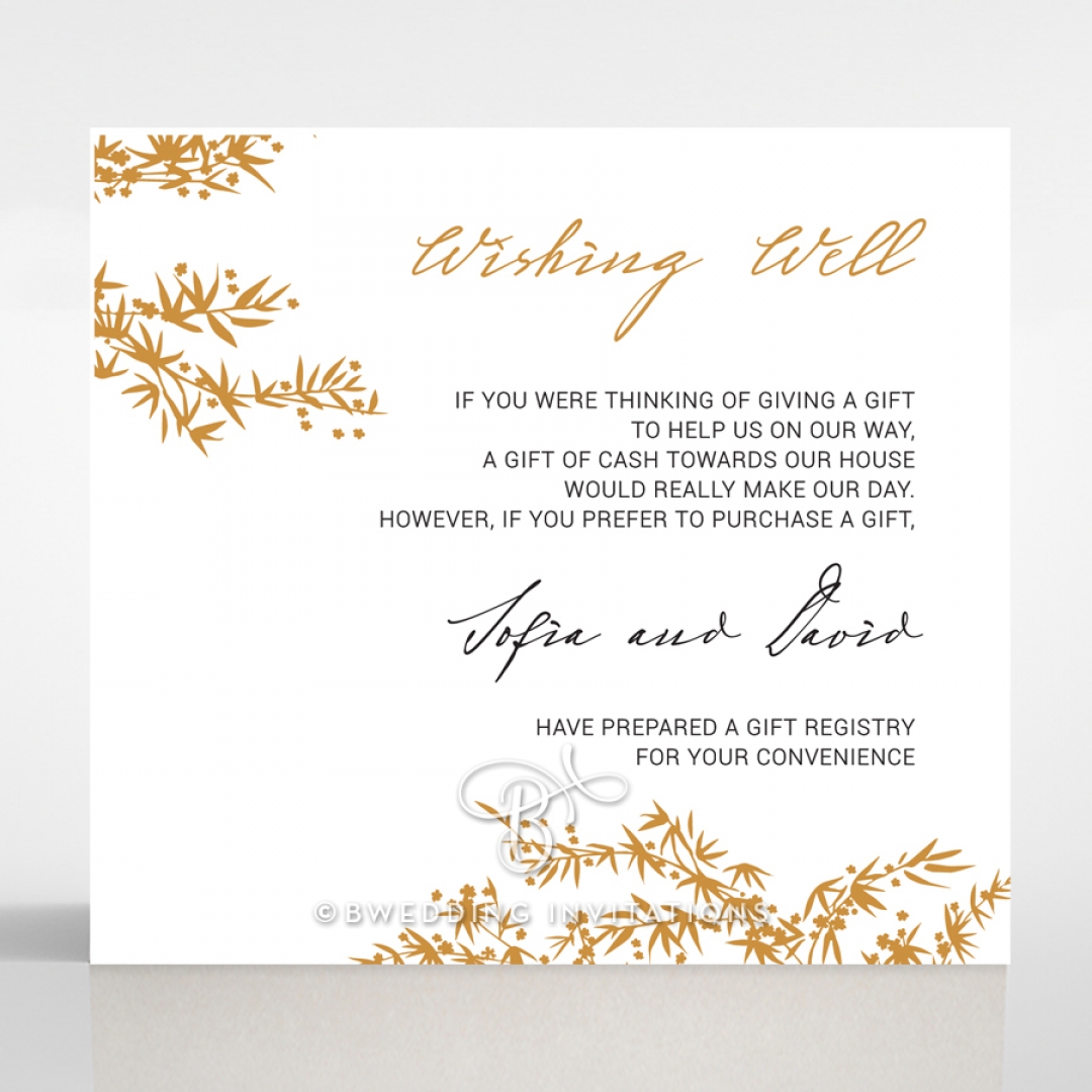 Oriental Romance wishing well invite card design