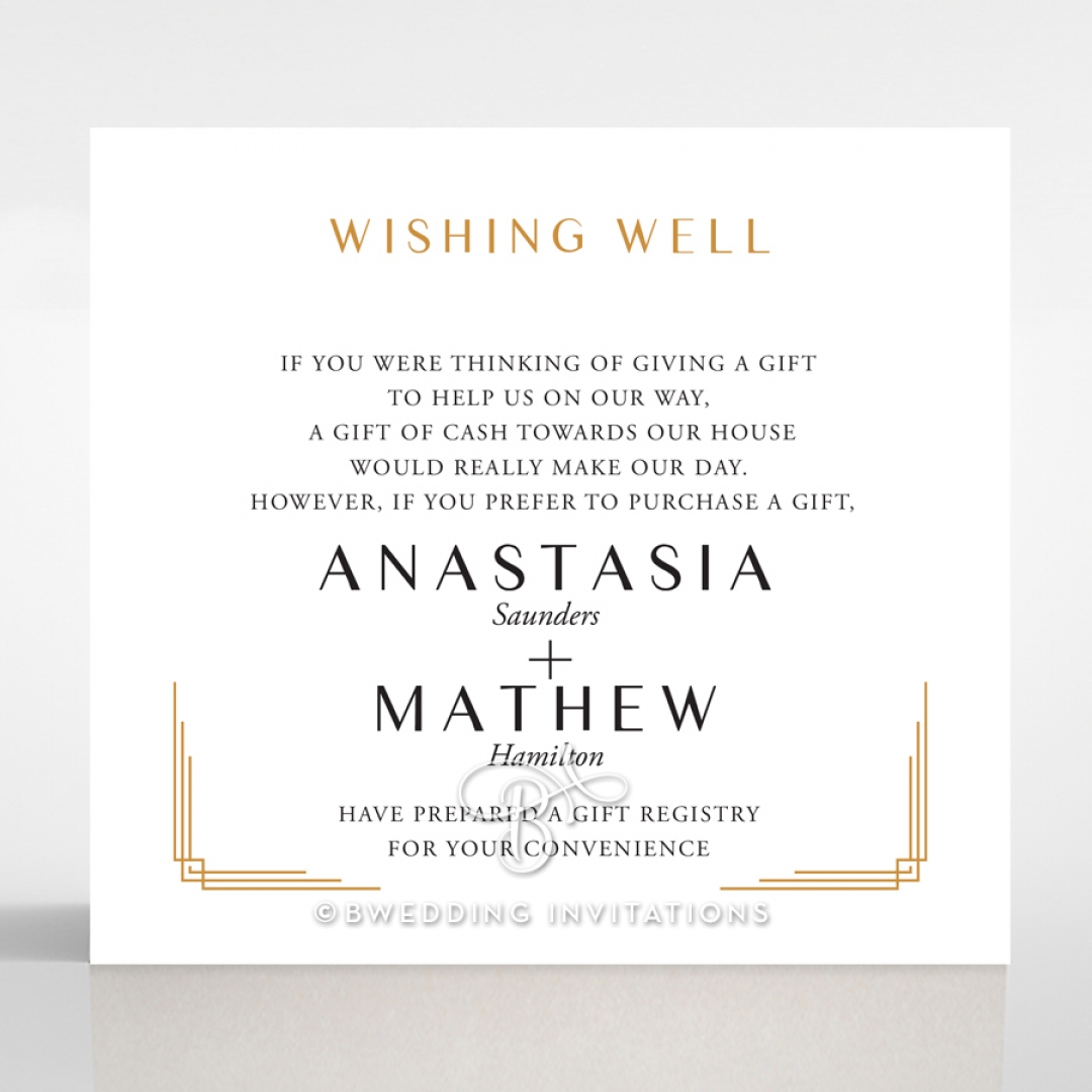 Ornate Luxury wishing well enclosure invite card design