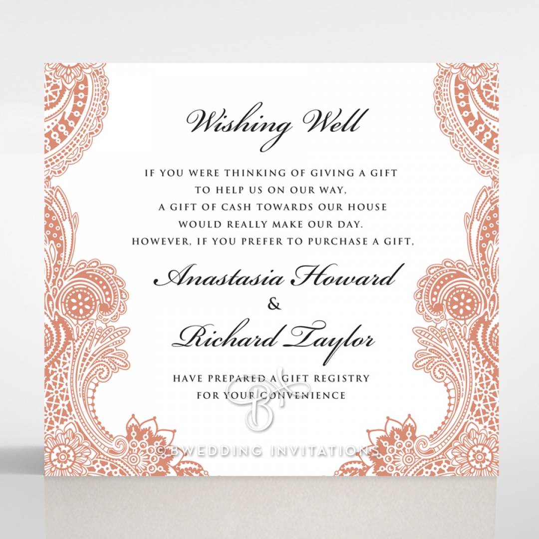 Paisley Grandeur wishing well invitation card