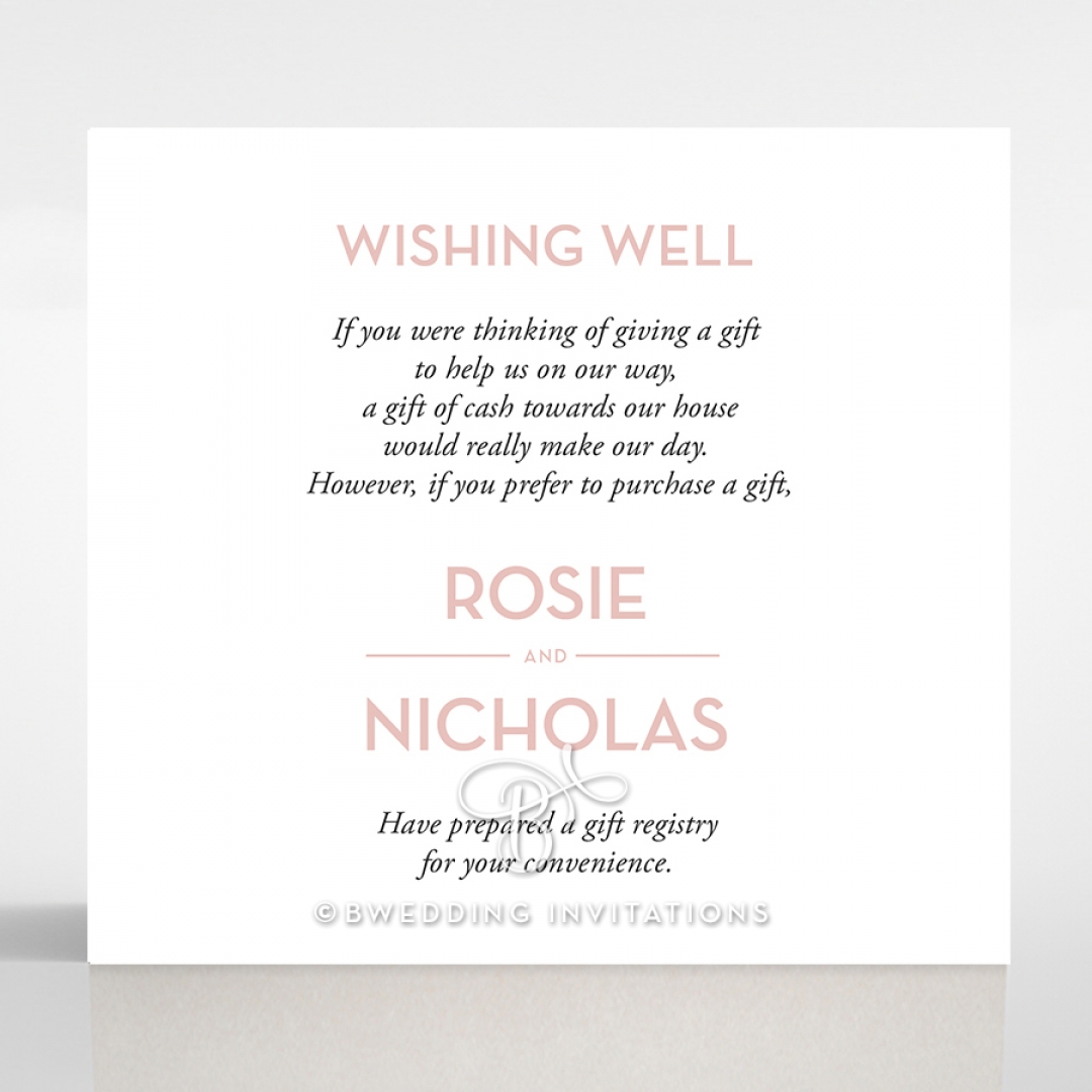 Pink Chic Charm Paper wedding gift registry invite card design