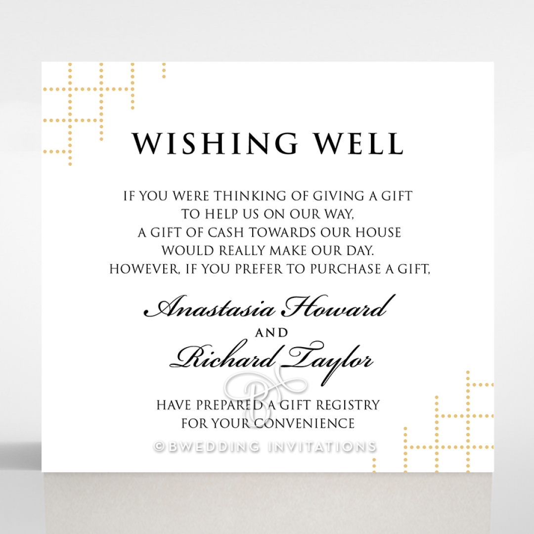 Quilted Letterpress Elegance gift registry invite