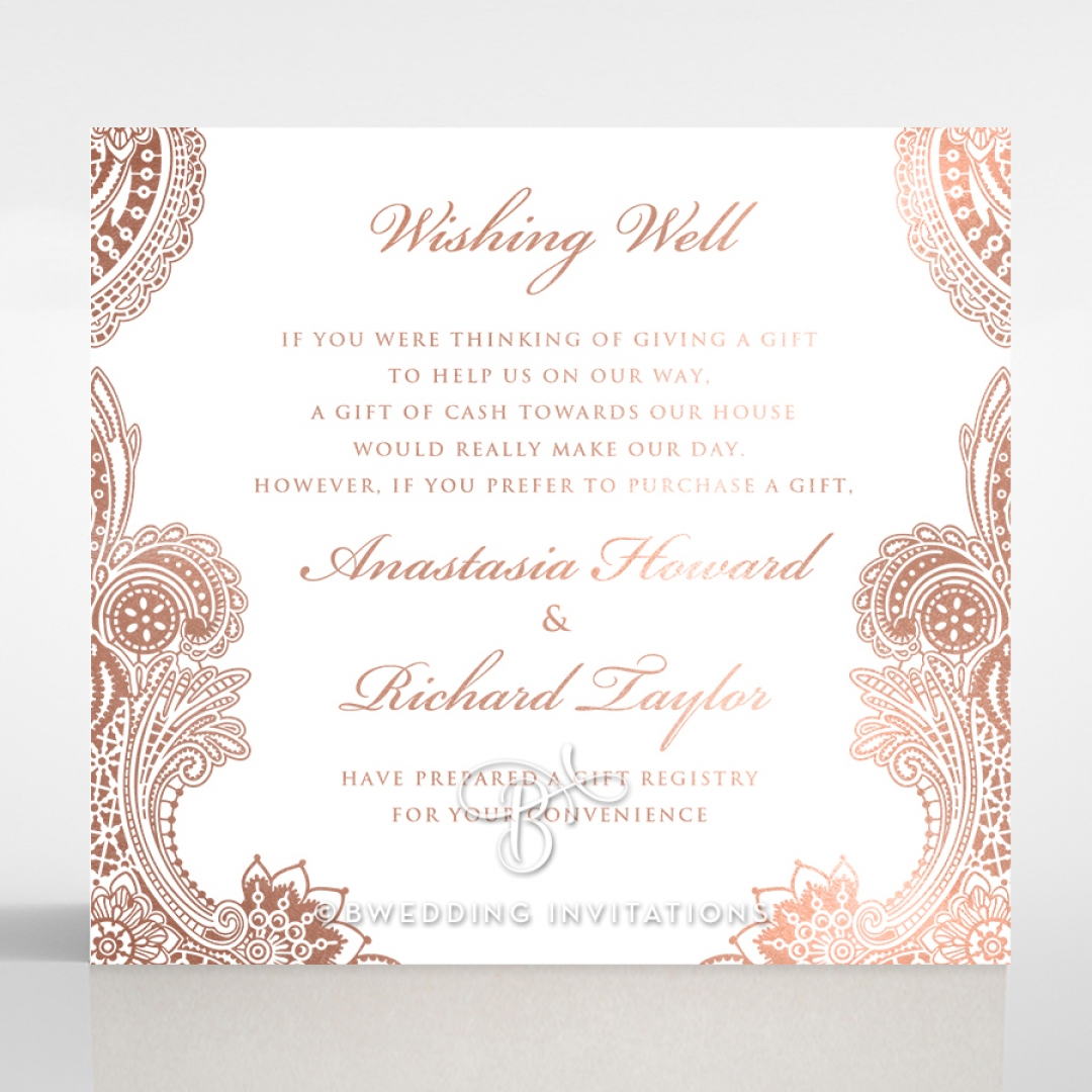 Regal Charm Letterpress with foil gift registry invitation