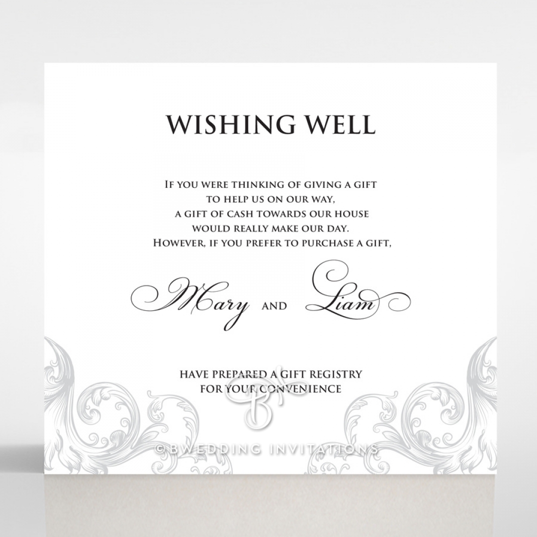 Regally Romantic wedding wishing well enclosure invite card