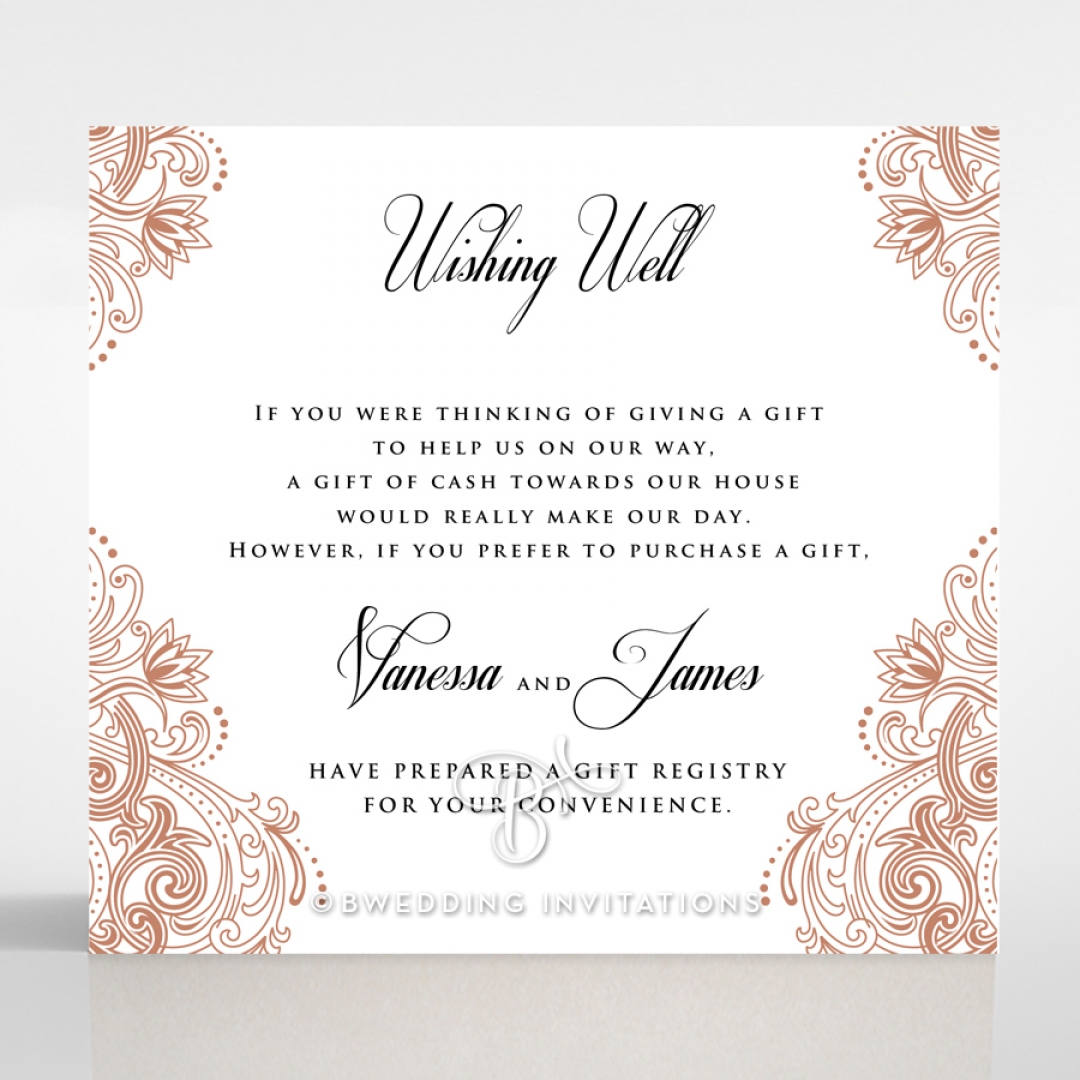 Royal Embrace wishing well invitation card design