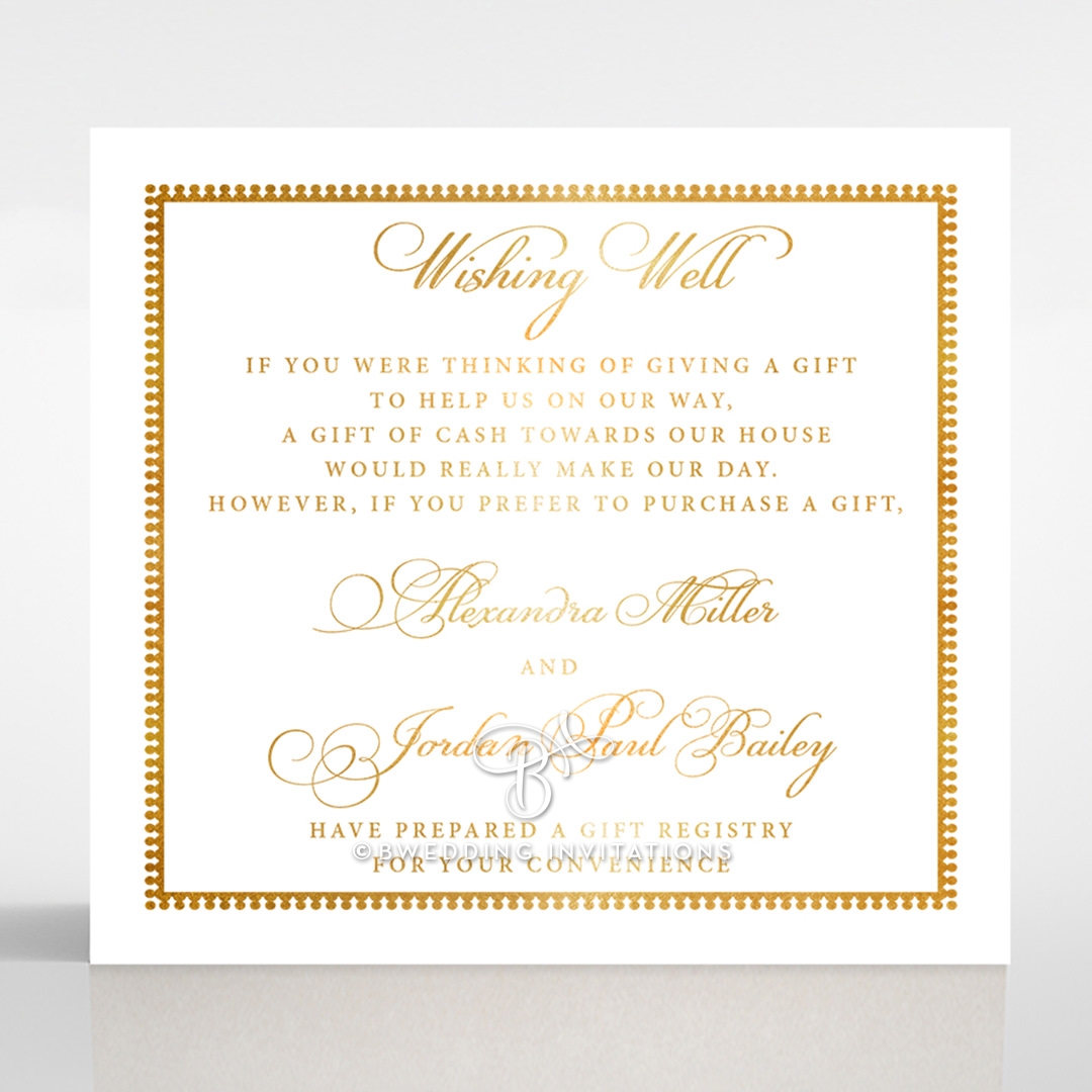 Royal Lace with Foil wishing well stationery card design