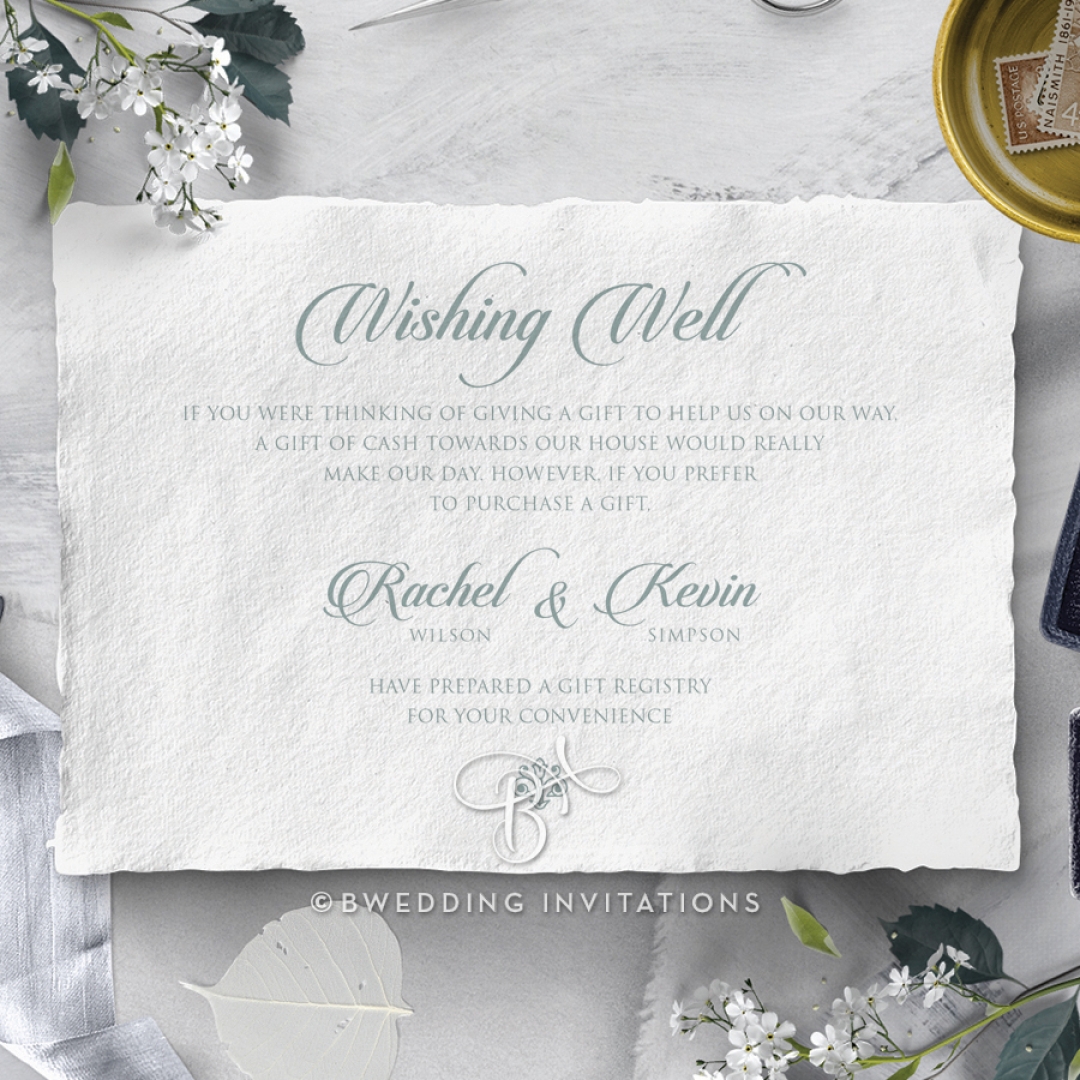 Royalty with Deckled Edges wedding stationery gift registry invitation card design