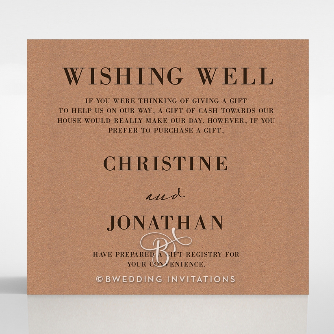 Rustic Love Notes wishing well stationery invite