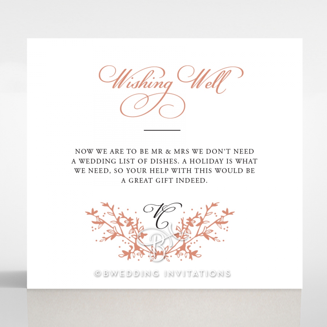 Secret Garden wedding gift registry enclosure card design