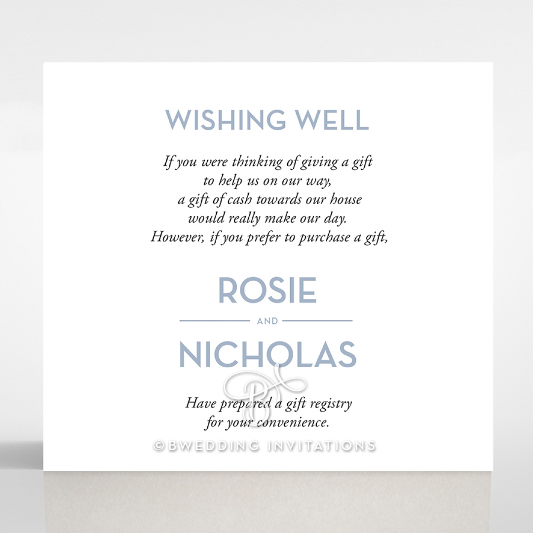 Silver Chic Charm Paper wedding gift registry enclosure card design