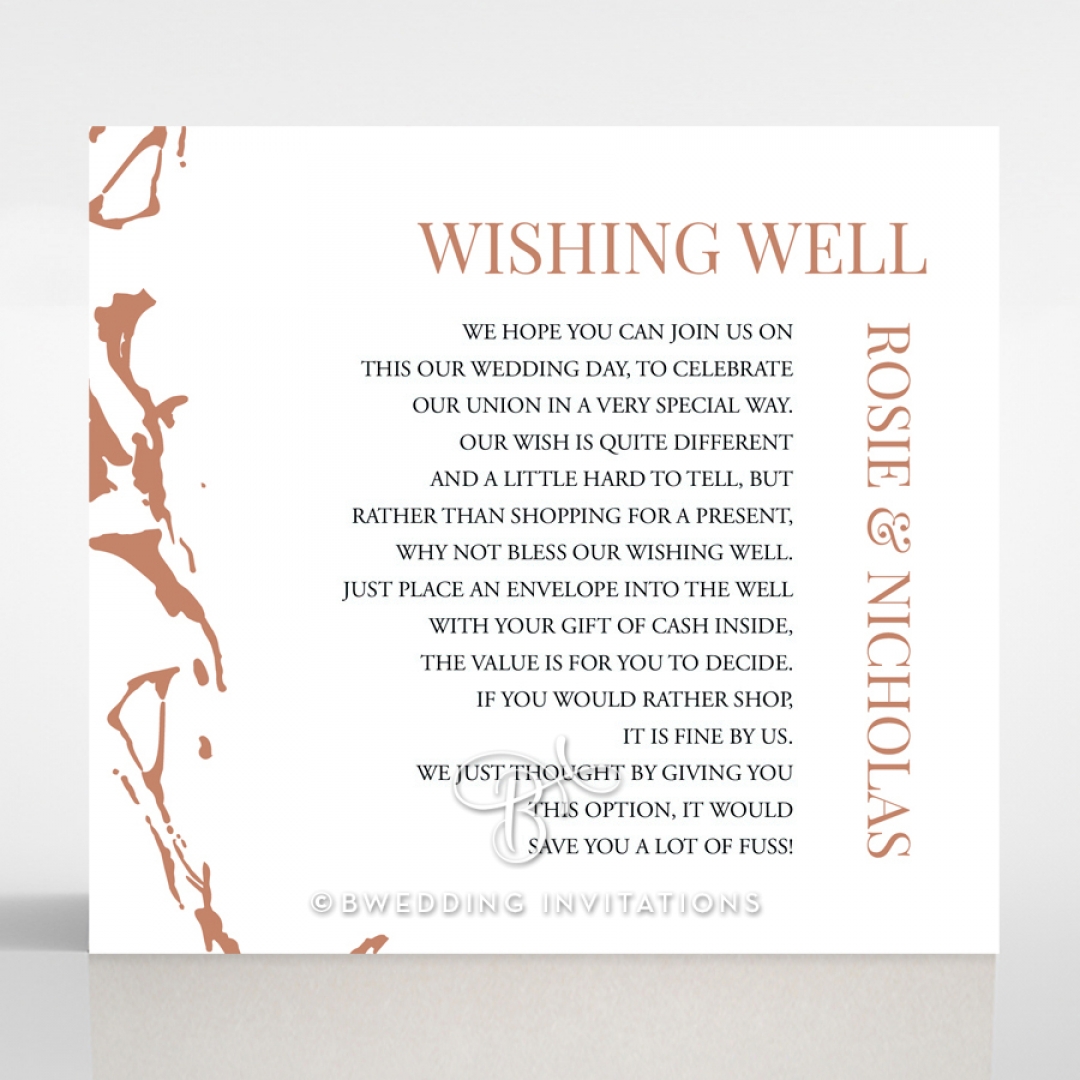 Stonework wishing well enclosure stationery invite card