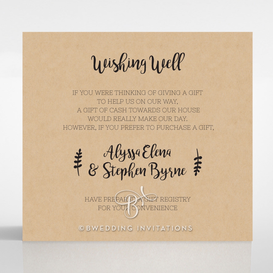 Sweetly Rustic wedding wishing well card