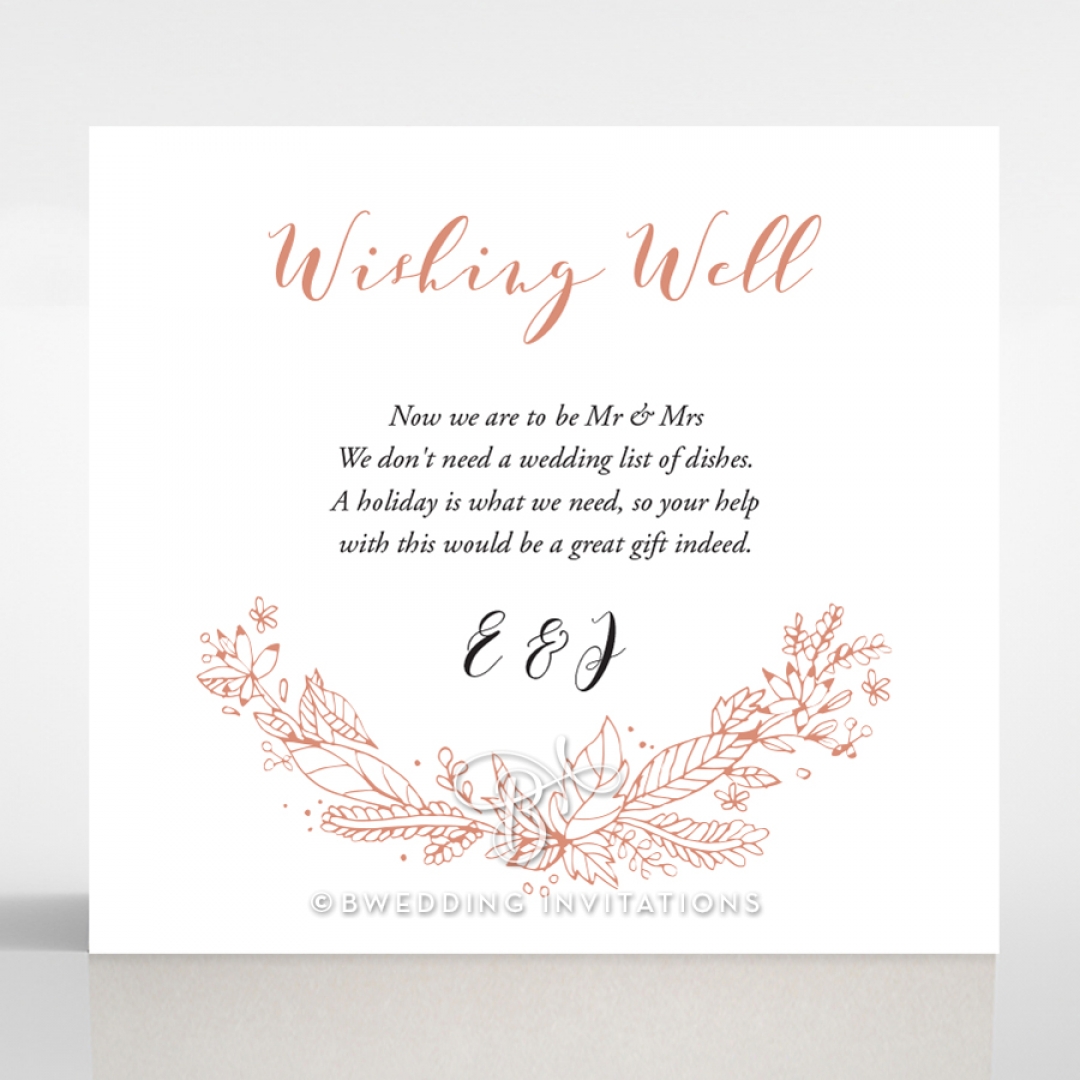 Whimsical Garland wishing well wedding card design