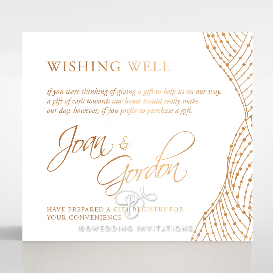 Woven Love Letterpress with foil gift registry invitation card