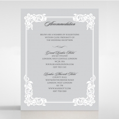 Black Divine Damask wedding accommodation invite card