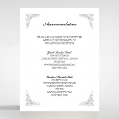 Black on Black Victorian Luxe wedding stationery accommodation card