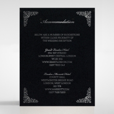 Black on Black Victorian Luxe with foil wedding accommodation invite card design