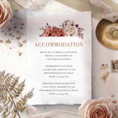 Blossoming Love accommodation wedding card design