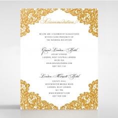 Charming Lace Frame with Foil wedding accommodation invitation