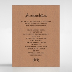 Chic Country Passion wedding accommodation invitation card