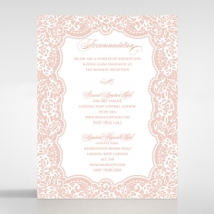 Floral Lace with Foil wedding accommodation invitation card