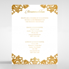 Golden Baroque Pocket with Foil wedding accommodation invitation