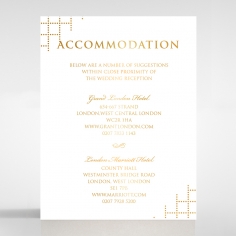 Quilted Letterpress Elegance with foil wedding accommodation invitation card