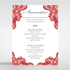 Red Lace Drop wedding accommodation enclosure invite card design