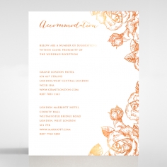 Rose Romance Letterpress with foil wedding accommodation invitation card design