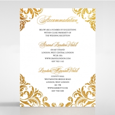 Victorian Extravagance with Foil wedding accommodation invitation card design