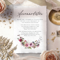 Watercolor Rose Garden wedding stationery accommodation enclosure invite card