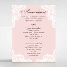 White Lace Drop wedding stationery accommodation card