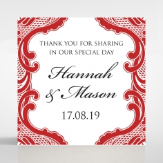 Red Lace Drop wedding stationery gift tag item