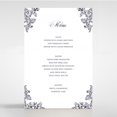 Baroque Romance wedding venue menu card stationery