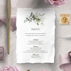 Beautiful Devotion wedding menu card
