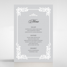 Black Divine Damask wedding venue menu card design