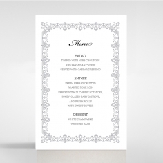 Black on Black Victorian Luxe wedding reception menu card stationery item