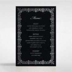 Black on Black Victorian Luxe with foil reception menu card stationery item