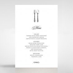 Black Victorian Gates wedding venue menu card design