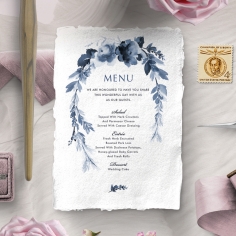 Blissful Union reception menu card