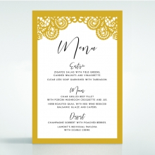 Breathtaking Baroque Foil Laser Cut wedding reception menu card