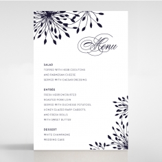 Bursting Bloom reception table menu card design