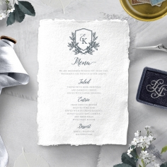 Castle Wedding reception table menu card
