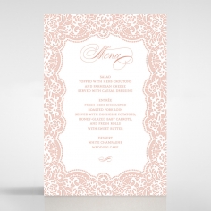 Floral Lace with Foil wedding reception menu card stationery design