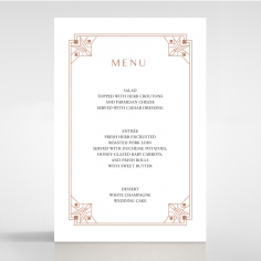 Gatsby Glamour wedding reception menu card stationery