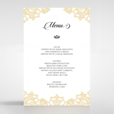 Golden Baroque Pocket wedding reception menu card design