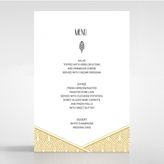 Jeweled Ikat wedding reception table menu card stationery