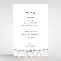 Luxe Victorian wedding reception table menu card