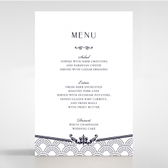 Luxe Victorian wedding reception table menu card design