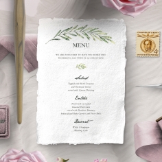 Olive Leaves wedding menu card stationery item