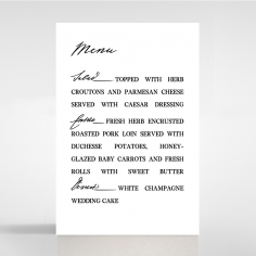 Paper Modern Romance table menu card